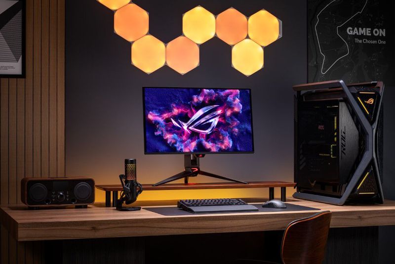 Der 27 Zoll große Asus ROG Swift OLED PG27UCDM bietet 4K-Auflösung und eine Bildwiederholrate von 240 Hz. (Bild: Asus)