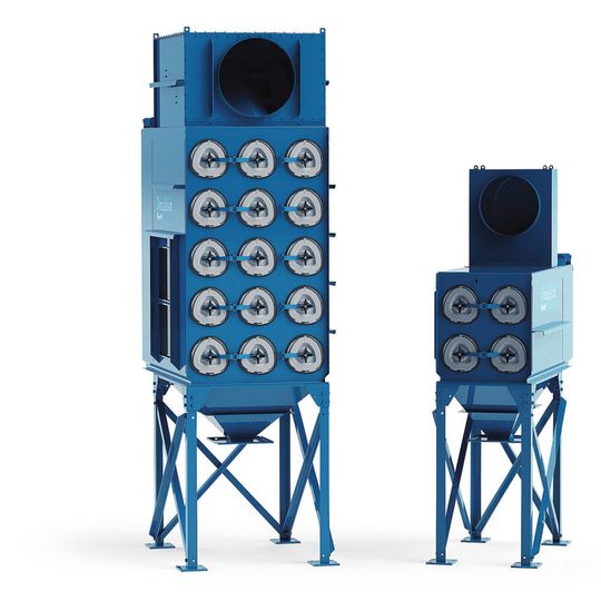 Die Form bestimmt die Leistung: Die neuen Downflo Evolution Entstaubungsanlagen (DFE) mit „Triagonal“-Filterpatronen(Bild:  Donaldson)