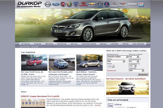 Unter www.duerkop.de  bündelt das Unter- nehmen 12 Marken  und 19 Standorte  auf einer einzigen  Internetseite. (Archiv: Vogel Business Media)