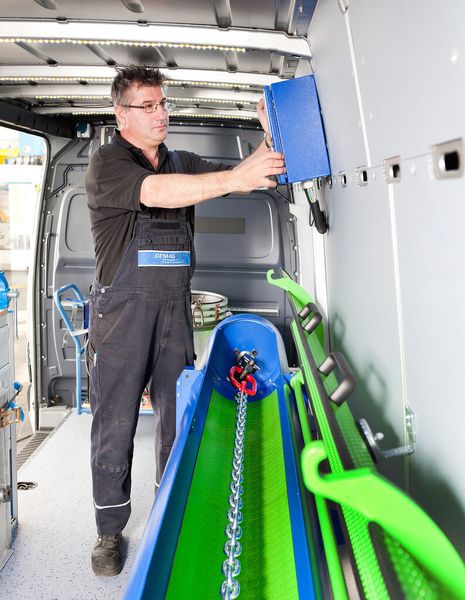 Die Überprüfung einer Einstrangkette dauert vier bis fünf Minuten. (Bild: Demag)