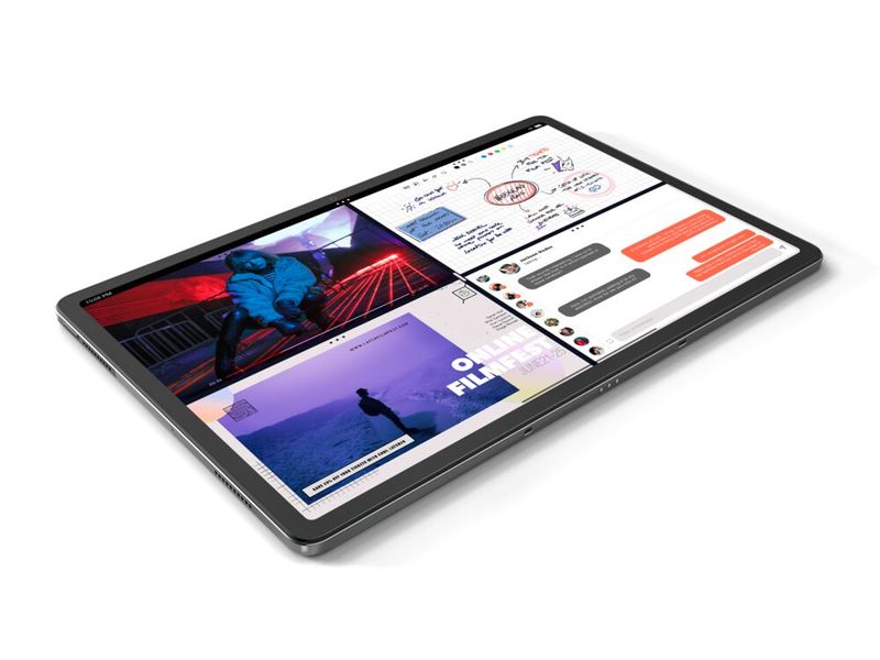 Mit seinem 3K-Display bietet das Tab P12 einen Splitscreen-Modus für vier Apps. (Bild: Lenovo)