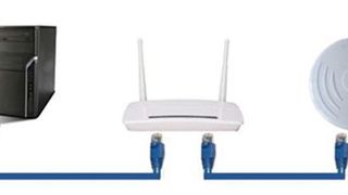 Übertragen von Daten: Der Zugriff auf die elektronischen Etiketten erfolgt drahtlos über WLAN. Jedes Etikett verfügt über eine eineindeutige MAC-Adresse. Allerdings sollte die Entfernung zwischen Access-Point und Etikett nicht mehr als 30 m betragen. (Bild: Adkom)