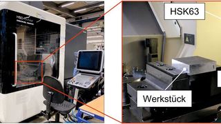 Bild 2: Versuchsaufbau zur Bestimmung der HSK63-Stabilitätsgrenzen. (Bild: ISF)