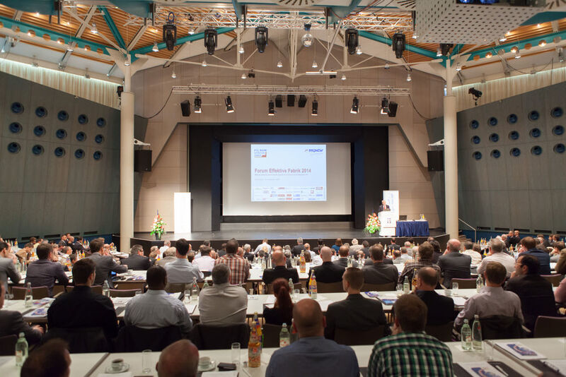 Bild vom Forum Effektive Fabrik 2014 in der Stadthalle Hockenheim. (MPDV)
