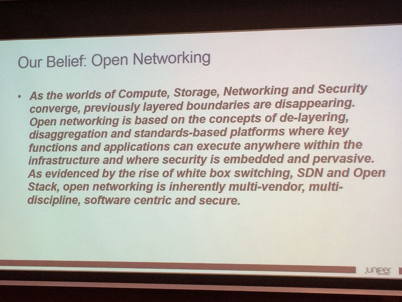Das Juniper-Networks-Mantra in Sachen Open Networking. (VIT / Donner)