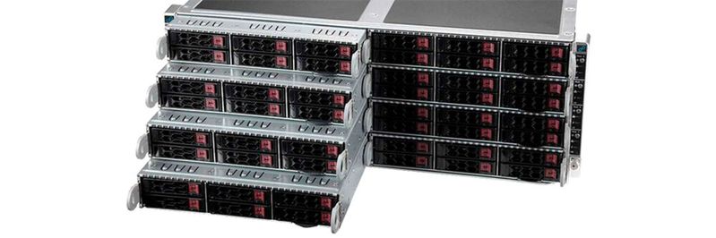 Panasas stellt ein NVMe-basiertes Speichersystem vor – hier acht ActiveStor-Flash-100-Nodes in einem Chassis. Panasas stellt ein NVMe-basiertes Speichersystem vor – hier acht ActiveStor-Flash-100-Nodes in einem Chassis.