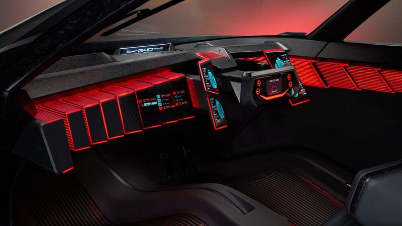 Im Racing-Modus (R) leuchtet der gesamte Innenraum rot. (Bild: Nissan)