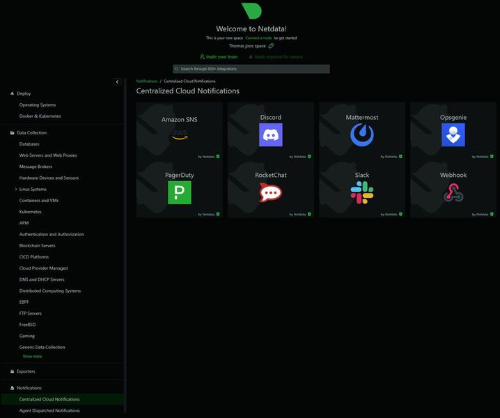 Benachrichtigungen kann Netdata auch per Discord oder Slack zustellen. (Bild: Joos - Netdata Inc.)