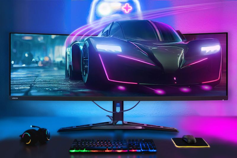 Der ultrabreite Gaming-Monitor Legion R45w-30 verfügt über ein 44,5 Zoll großes Panel im 32:9-Breitbildformat. (Bild: Lenovo)
