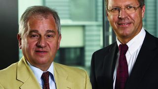 Karl Freudelsberger (links) und Eduard Wünscher, die Vorstände der Knapp AG. Bild: Knapp (Archiv: Vogel Business Media)