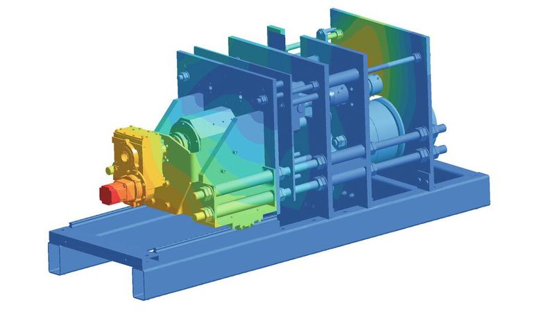 Platz 7: Ein Paradebeispiel für die gelungene Beschleunigung des Entwicklungsprozesses durch Digitalisierung und Simulation liefert das junge Start-up Atna mit einer neuen hydraulischen Brikettpresse. Es nutzt Simsolid von Altair, um hochkomplexe Maschinen schnell zu simulieren.  (Bild: ATNA, Altair)