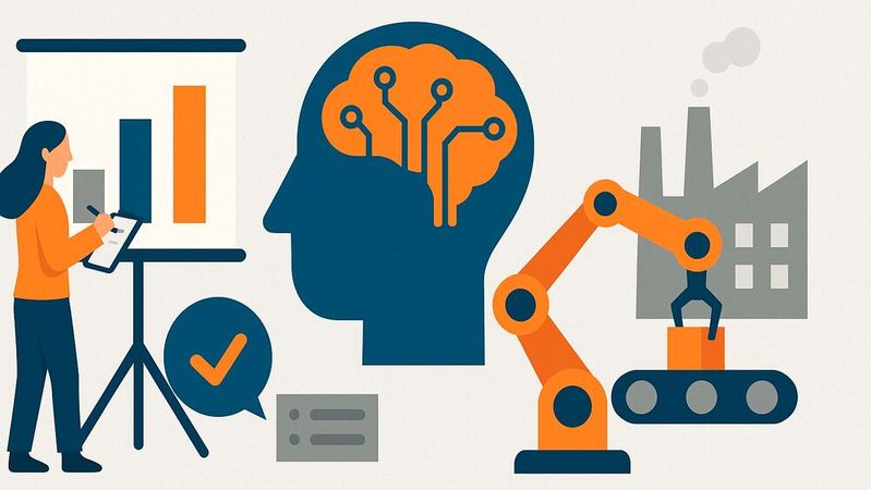 Laut ZVEI-Umfrage planen Unternehmen des verarbeitenden Gewerbes deutliche Investitionen in industrielle KI.(Bild:  Dall-E / KI-generiert)
