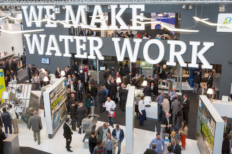 Zur kommenden Veranstaltung 2016 wird die Ifat insgesamt 230.000 Quadratmeter Ausstellungsfläche belegen. 115.000 Quadratmeter entfallen dabei auf den Bereich für Wasser und Abwasser und 115.000 Quadratmeter auf den Bereich Recycling und Kommunaltechnik. (Bild: Alex Schelbert; Ifat)