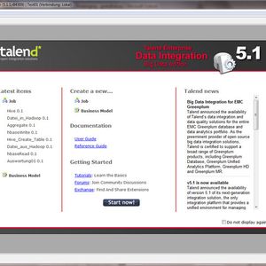 Nach dem Programmaufruf begrüßt Talend Enterprise Data Integration die Anwender mit einem Willkommensbildschirm.