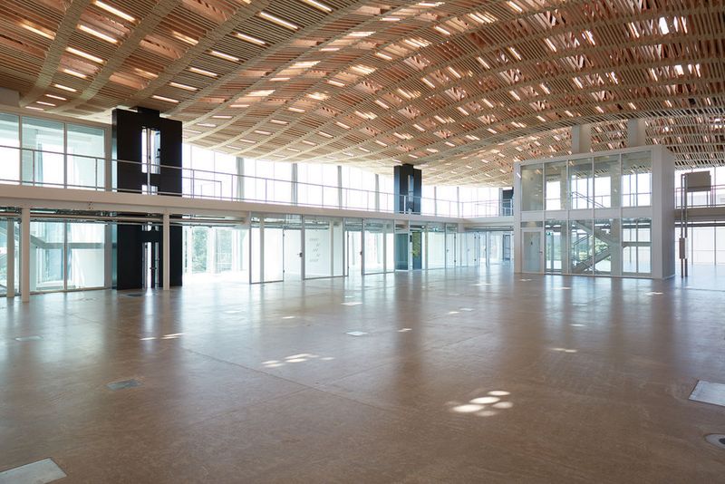 Das von Robotern gefertigte Holzdach des «Arch_Tec_Lab». (Andrea Diglas)