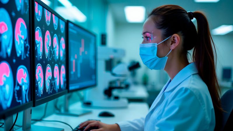 KI präzisiert Diagnosen und individualisiert Behandlungspläne. In der Bilderkennung übertreffen KI-Systeme bereits heute häufig die menschliche Expertise.(Bild: ©  miss irine – stock.adobe.com / KI-generiert)