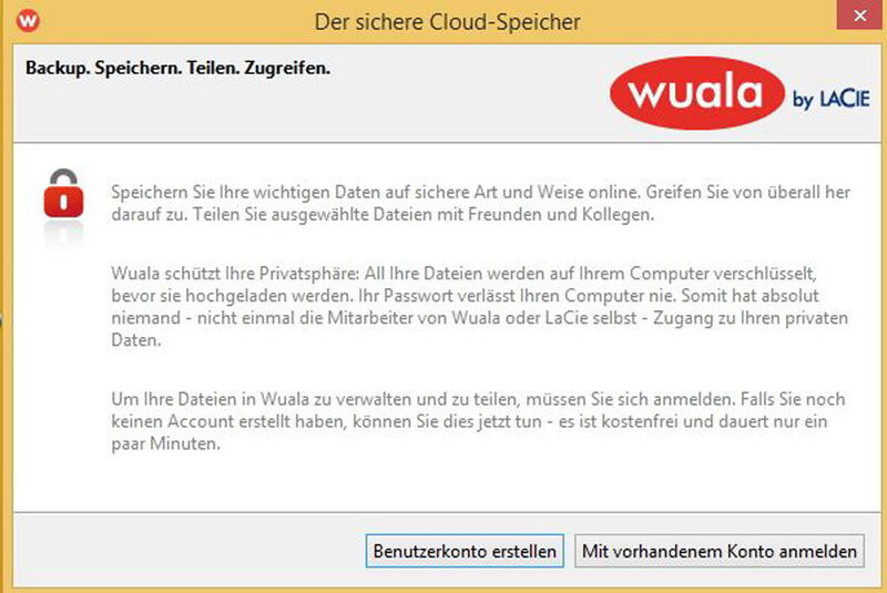 Mit dem sicheren Cloud-Anbieter Wuala tauschen Anwender Daten über die Cloud. Auch der deutsche Anbieter Cloudsafe bietet schnellen und sicheren Zugriff auf die Daten in der Cloud und eine verschlüsselte Speicherung dieser Daten. (Wuala)