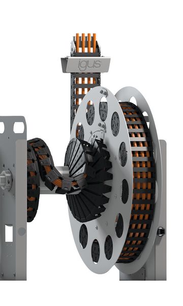 Mit der leichten Mini-e-spool und einer maximalen Auszugslänge von 2 m kann geringer Bauraum optimal genutzt werden. (Bild: Igus)