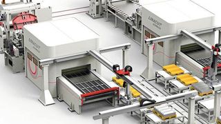 Dimeco bietet automatisierte Lösungen für Laserschnittlinien, flexible Stanzlinien, Rollformanlagen, Längs- und Querteilanlagen sowie Bandanlagen. (Dimeco)