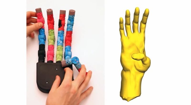 Der wandelbare Joystick lässt sich in jeder Form zusammenbauen und erlaubt so, beliebig geformte Animationsfiguren zu bewegen. (youtube/screenshots)