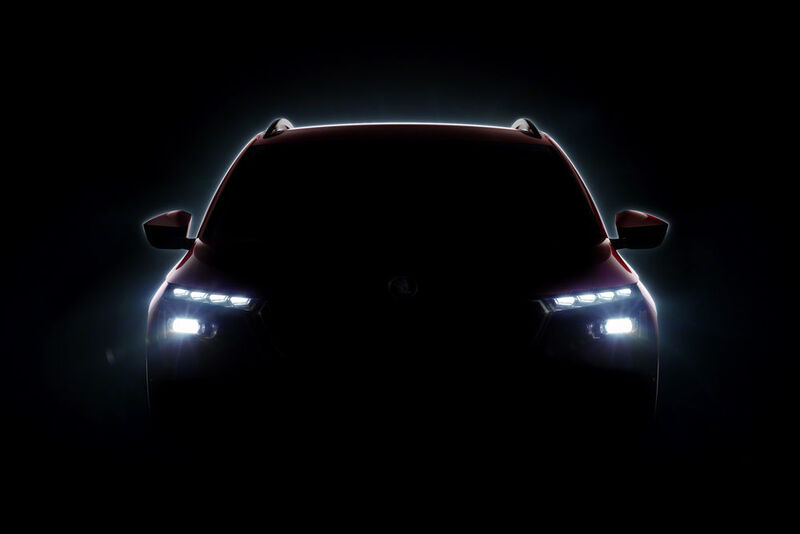 Viel ist vom europäischen Kamiq noch nicht zu sehen. Skoda macht es spannend für die Enthüllung in Genf. (Skoda)