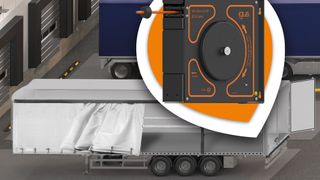 Mit dem Kabelaufroller E-Spool Flex bietet Igus eine robuste Lösung für die Stromzufuhr in angedockten Lkw-Trailern. (Bild: Igus)