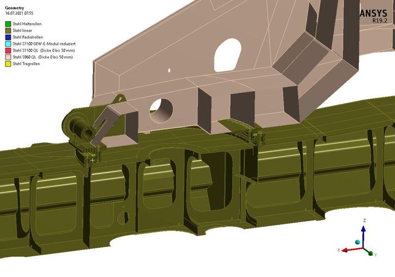Die strukturmechanische Simulation in Ansys.  (Bild: Liebherr-Werk Ehingen)