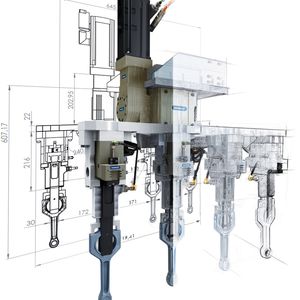 Gemeinsam stark: Der Pleuelgreifer von Schunk kombiniert ein mechatronisches Drehmodul mit pneumatischen Universalgreifern.