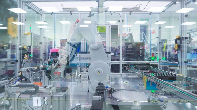 Renishaw is investing in automated encoder assembly at Miskin to meet growing demand from semiconductor equipment manufacturers. (Source: Renishaw)