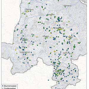 Auf der Karte des Untersuchungsgebiets sind die Probenahmestellen markiert.