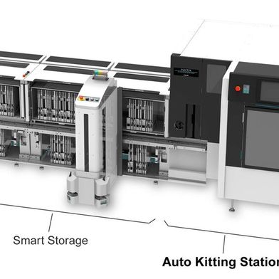 Die Auto Kitting Station von Fuji automatisiert das Bestücken von Feedern mit Gurtrollen. (Bild: Fuji Europe Corporation)