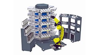 The new Tezmaksan Cubebox Tower machine tool tending system, available from Whitehouse Machine Tools. (Source: Whitehouse)