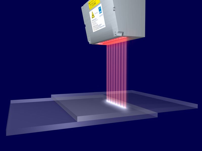 Beispiel für die schaltbare Diodenlaserlinie in achtstrahliger Ausführung. (Bild: Jenoptik)