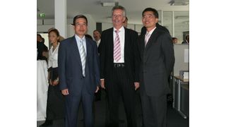 Dennis Wang (51), CEO von Song Chuan, Franz Stangl (54), Geschäftsführer von Song Chuan Europe und Steve Wu (42), Vice President von Song Chuan (v.l.n.r.) (Archiv: Vogel Business Media)