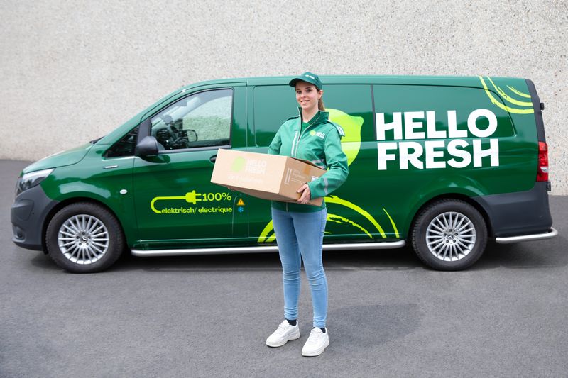 HelloFresh konnte durch den Einsatz von Elektrofahrzeugen die CO2-Emissionen senken. (Bild: HelloFresh)