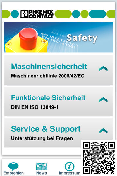 Testen ob die Maschine oder Anlage der Maschinenrichtlinie 2006/42/EG entspricht. (Phoenix Contact Electronics)