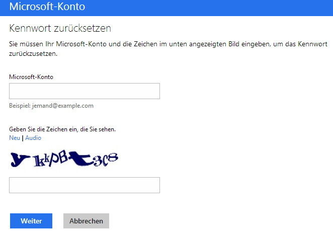 Verwenden Anwender in Windows 8 ein Online-Microsoft-Konto, so  müssen sie dieses bei Bedarf über die Webseite https://account.live.com/password/reset zurücksetzen. (Bild: Archiv)