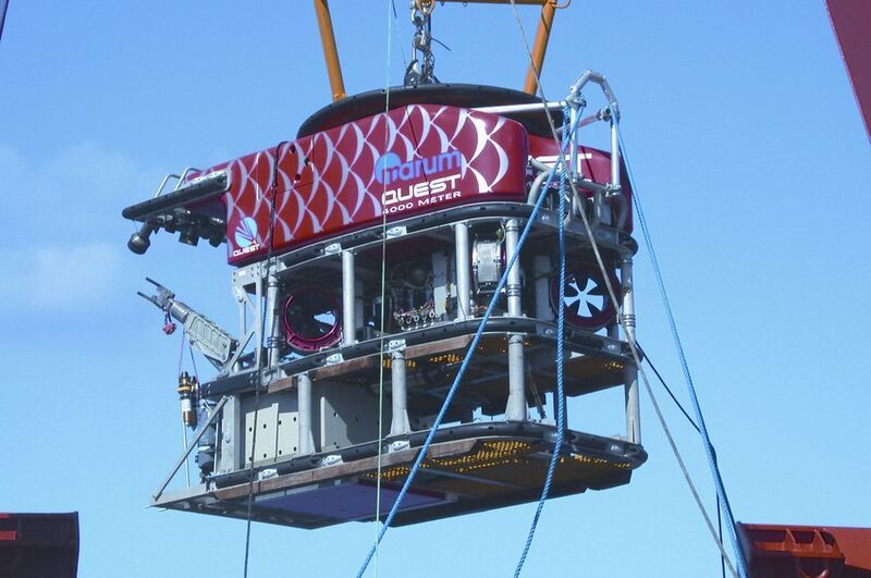 Unterwasserroboter QUEST-4000 des Forschungszentrums MARUM (Bremen), einsetzbar zur Gewinnung hochwertigen Bildmaterials und gezielter Proben bis 4000 Meter Wassertiefe.  (Bild: M. Türkay)