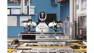 Der Aeon-Roboter von Hexagon kommt während des Tests und später in der Pilotphase  in der Montage von Hochvoltbatterien und in der Komponentenfertigung zum Einsatz. (Bild: BMW Group)