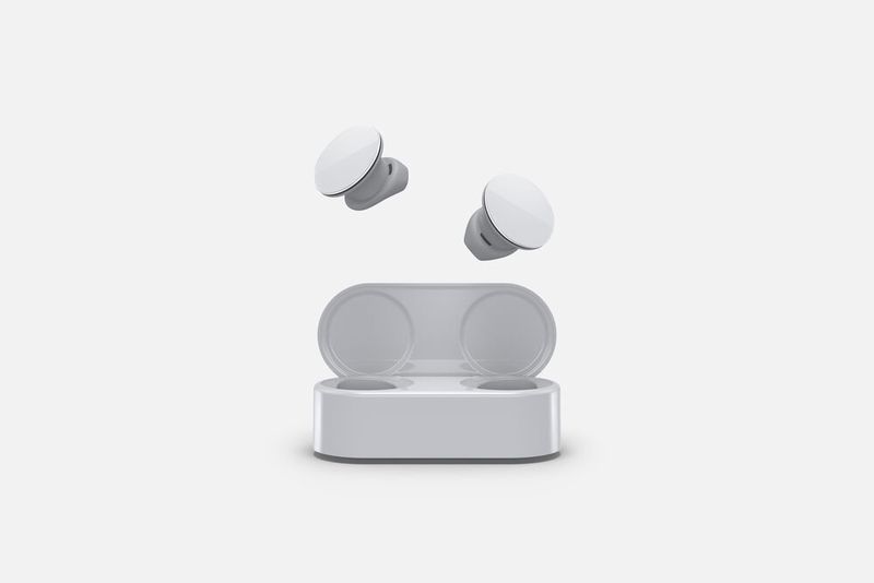 Die Surface Earbuds werden in ihrer Aufbewahrungsbox drahtlos geladen. (Microsoft)