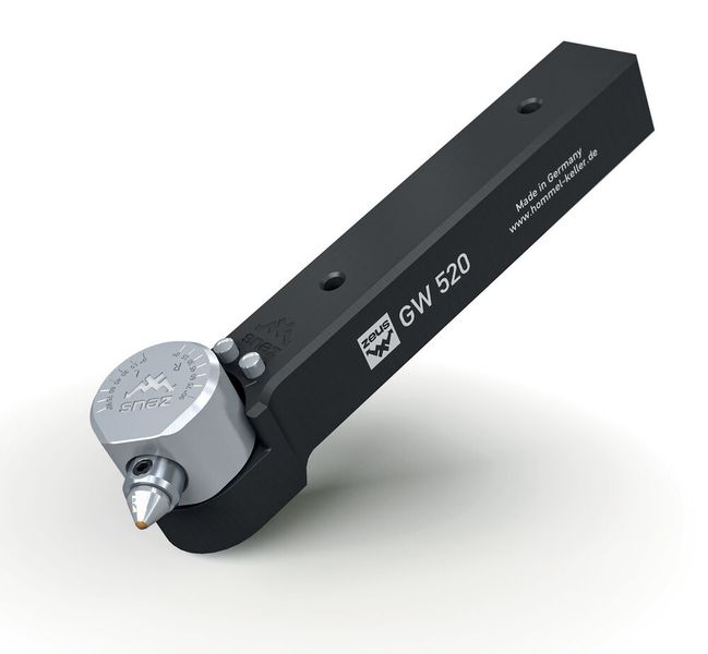 Zum Glätten von konischen, konvexen oder konkaven Werkstückgeometrien, kommt das universell einsetzbare Glättewerkzeug-Set 520 von Hommel+Keller mit variabel verstellbarem Werkzeugkopf zum Einsatz. (Bild: Hommel+Keller)