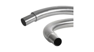 Den Doppelwand Rohrbogen gibt es auch in einer mit Beton ausgegossenen Variante, wodurch
Verschleißerscheinungen zusätzlich gemindert werden. (HS Umformtechnik)