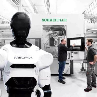 Deal made! Neura Robotics and Schaeffler are now combining their expertise to develop humanoid robots (often referred to simply as humanoids). Here's more about it ... (Image:D. Obertreis)