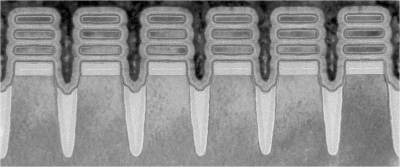 Row of 2 nm nanosheet devices (IBM)