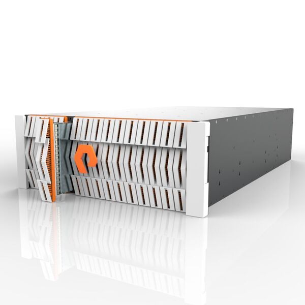 Pure Storage hat das FlashBlade als Scale-out-System für unstrukturierte Daten entworfen. Es vereint eine sehr hohe Rechenleistung und Speicherkapazität auf engstem Raum. Bis zu 1,6 PB effektive Kapazität in einem 4U-Gehäuse sind möglich. (Pure Storage)