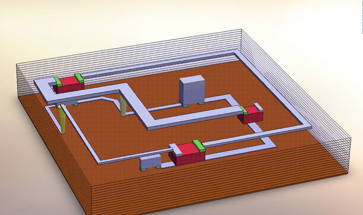 Bild 10: Schematisierte Darstellung einer zukünftig möglichen Herstellvariante elektronischen Systeme durch generative Fertigungstechnologie; Schichtdicke je 20 µm (Bild: Fraunhofer IZM)