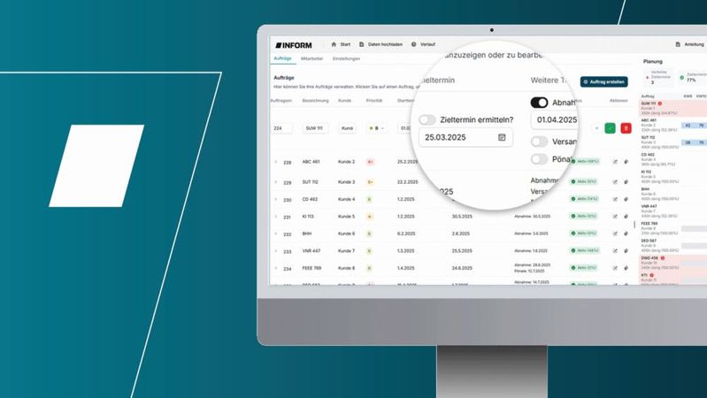 Der neue Simple Planner visualisiert Montageaufträge, Planungsszenarien und Liefertermine in einer übersichtlichen, Cloud-basierten Anwendung. (Bild:  Inform)