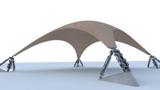 10 x 10 Meter großes adaptives Schalentragwerk  (Bild: Bosch Rexroth)