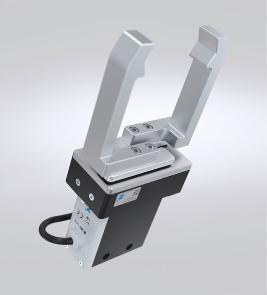 Die elektrischen Kleinteilegreifer der Serie „GEP2000“ sind zuverlässige Endeffektoren für die Lebensmittelindustrie. (Bild:  Zimmer Group)