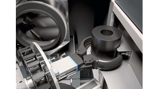 Ein integriertes Probenhandhabungsgerät ersetzt beim Bulkinspector die manuelle Befüllung der Behälter. (Bild: Siebtechnik)